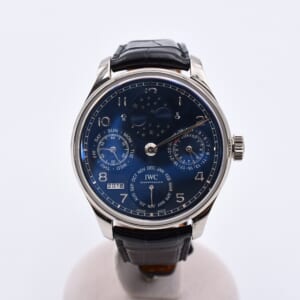IWC ポルトギーゼ・パーペチュアル・カレンダー 青文字盤 18K×レザー/AT IW503401