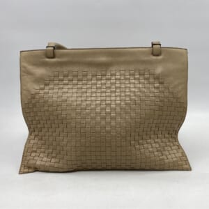 ボッテガヴェネタ イントレチャート トートバッグ ベージュ レザー