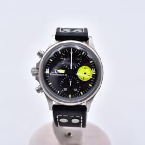 ジン ユーロフリーガ クロノグラフ 黒文字盤 SS×革/AT 356.EURO.FLIEGER.3.L