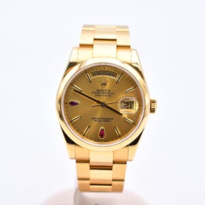 ロレックス デイデイト 2BR シャンパンルビー文字盤 YG/AT 118208