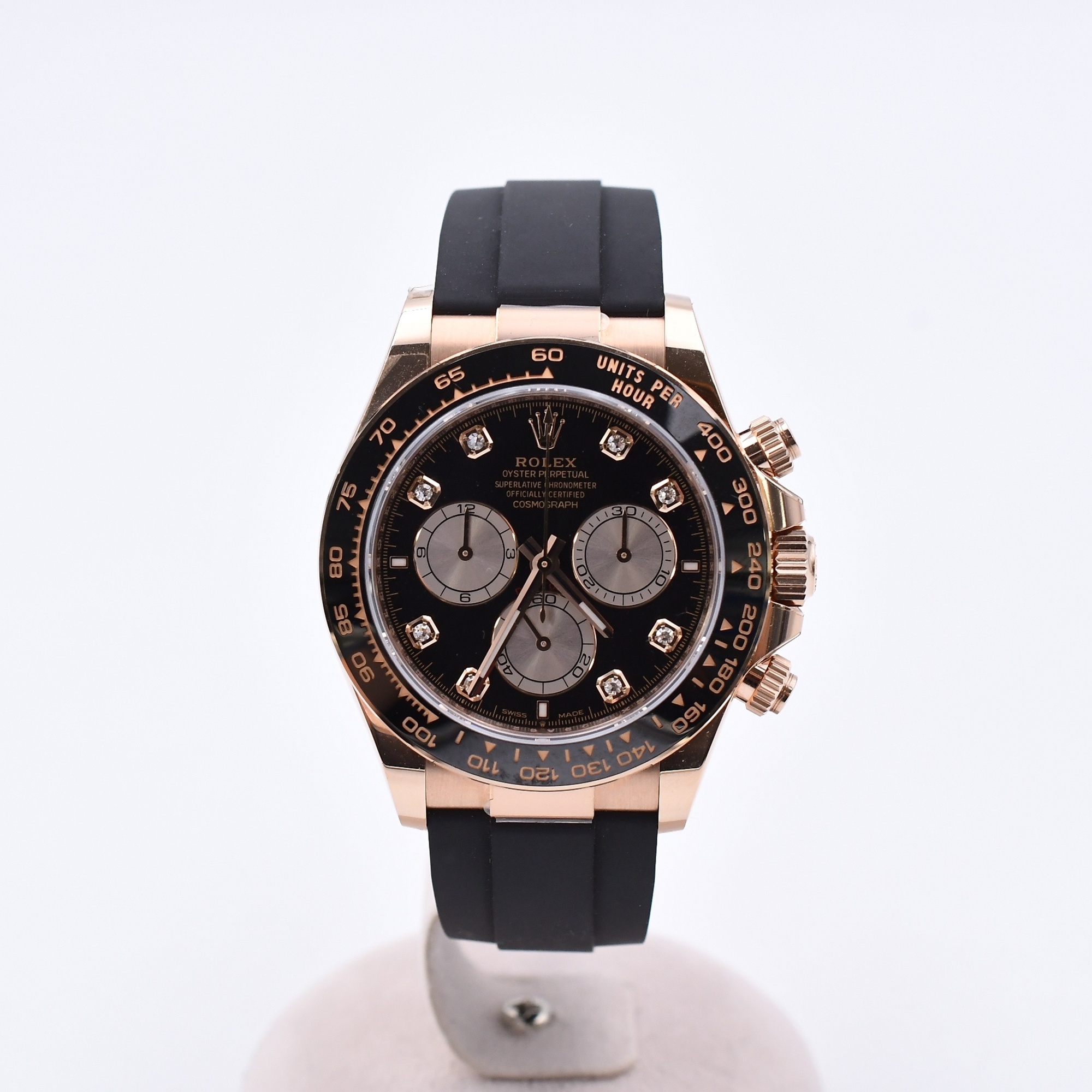 ロレックス デイトナ 黒×サンダスト文字盤 8PD PG×ラバー/AT ABランク