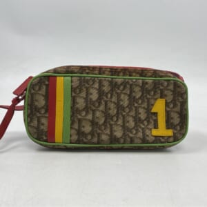 ディオール トロッター ポーチ ブラウン×赤×マルチ PVC×レザー