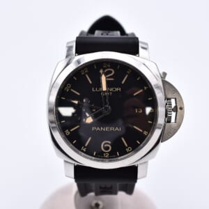 パネライ ルミノール 1950 3デイズ GMT アッチャイオ 黒文字盤 SS×革/AT PAM00531