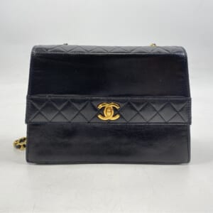 シャネル マトラッセ 台形 シングルフラップ シングルチェーンショルダーバッグ 黒 ラムスキン GD金具 買取実績【買取日：2026年3月5日】