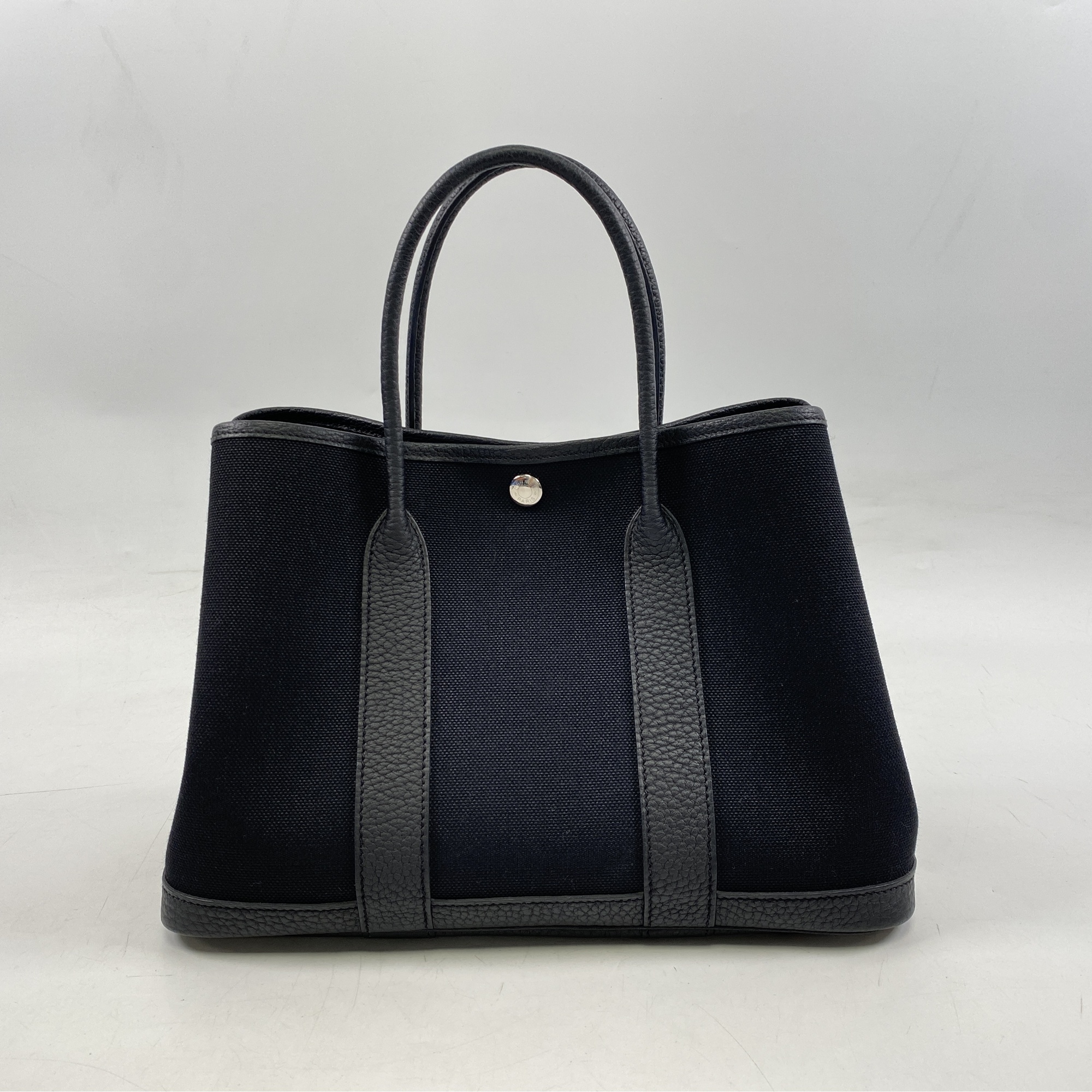 エルメス ガーデンパーティTPM 黒 トワルオフィシエ×ネゴンダ SV金具 B刻印 ABランク