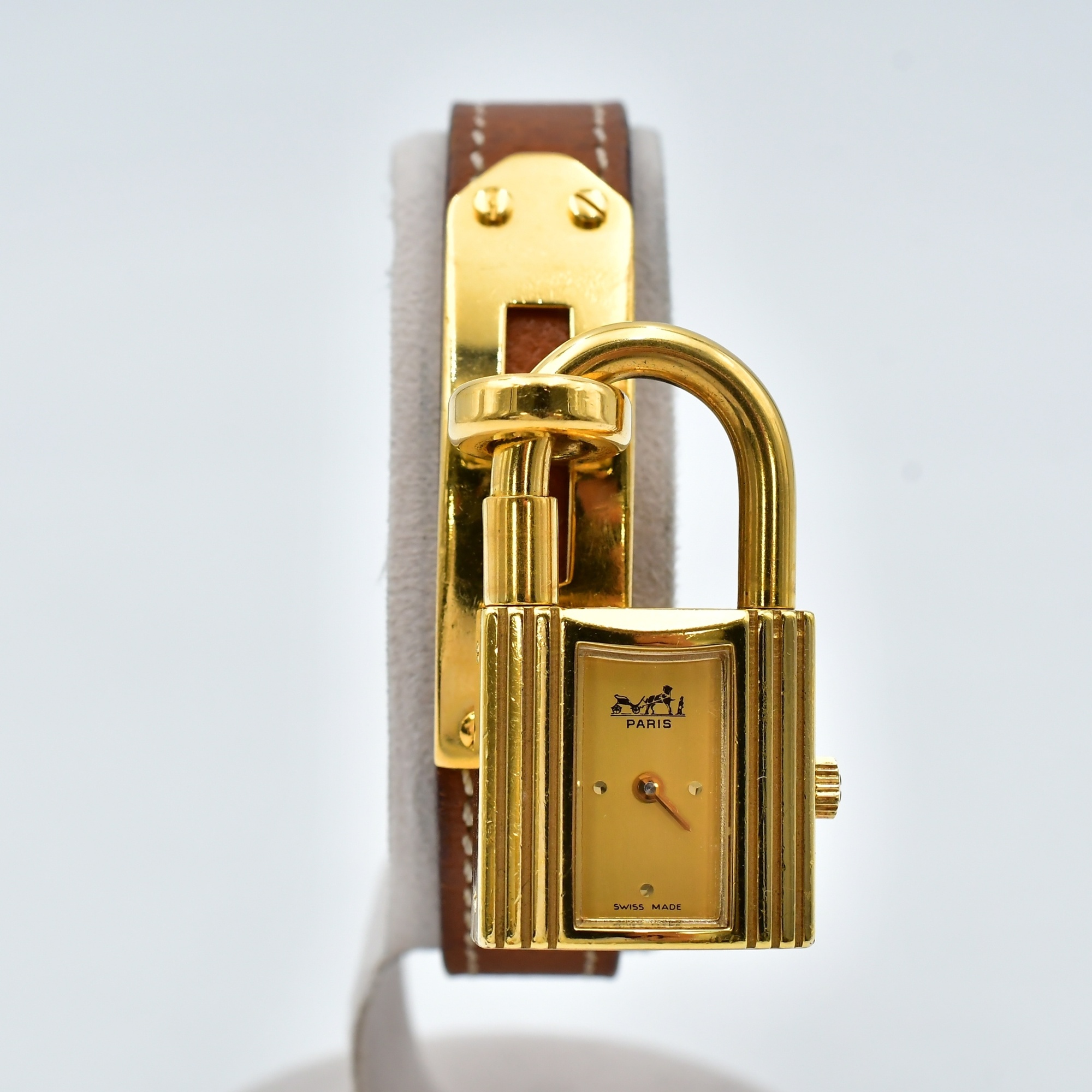 エルメス ケリーウォッチ ゴールド文字盤 ゴールド GD金具 uD83CuDD31刻印 Bランク
