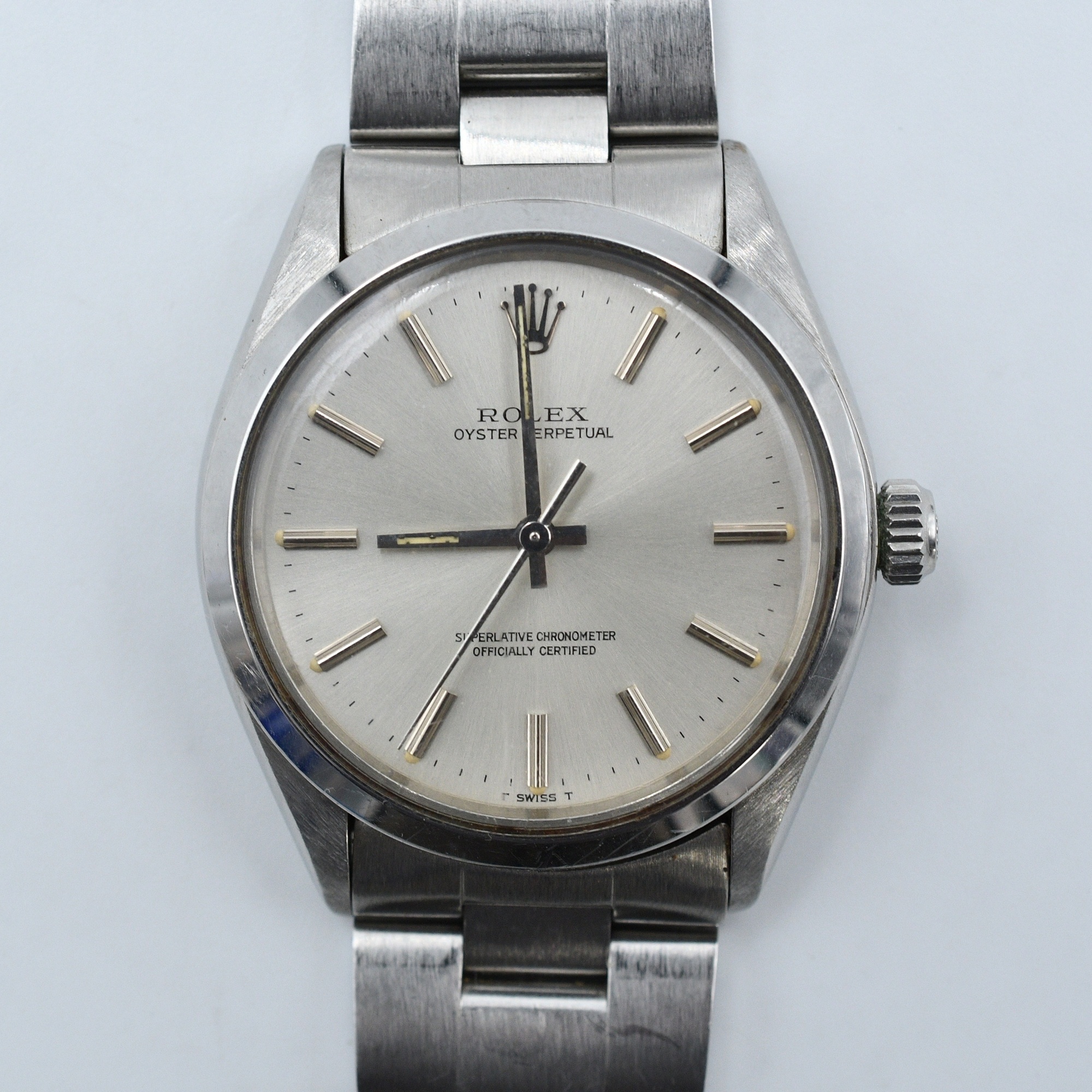 ロレックス オイスターパーペチュアル34 シルバー文字盤 SS/AT BCランク