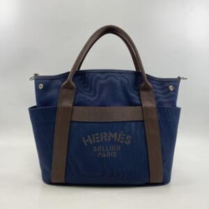 エルメス サックドパンサージュ ネイビー系×オレンジ系 SV金具 K刻印 買取実績【買取日：2026年3月5日】