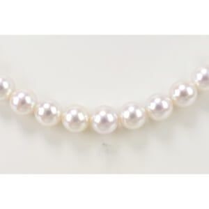 腰玉 パール ネックレス K14WG 7.8mm