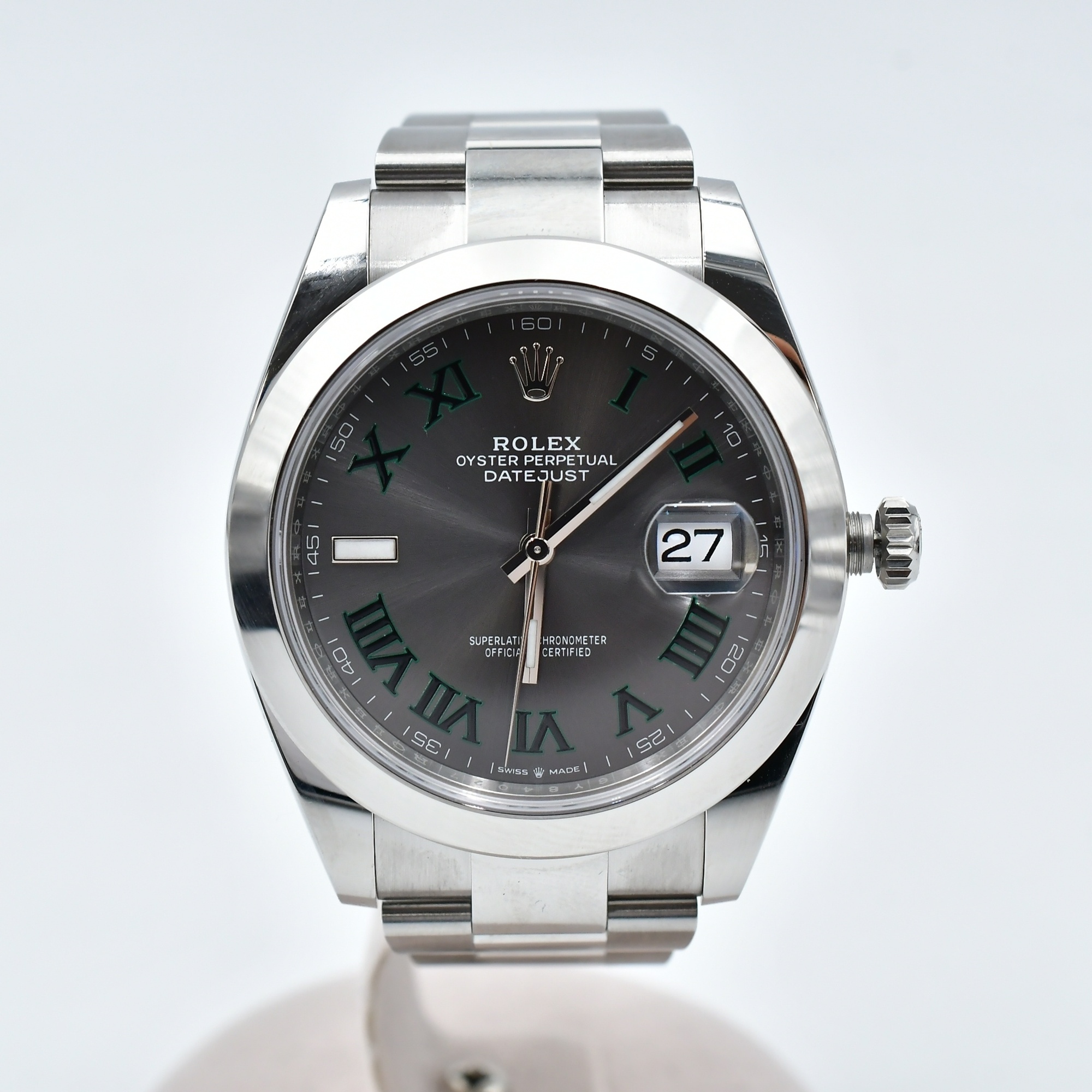 ロレックス デイトジャスト スレートローマン文字盤 オイスターブレス SS/AT Sランク