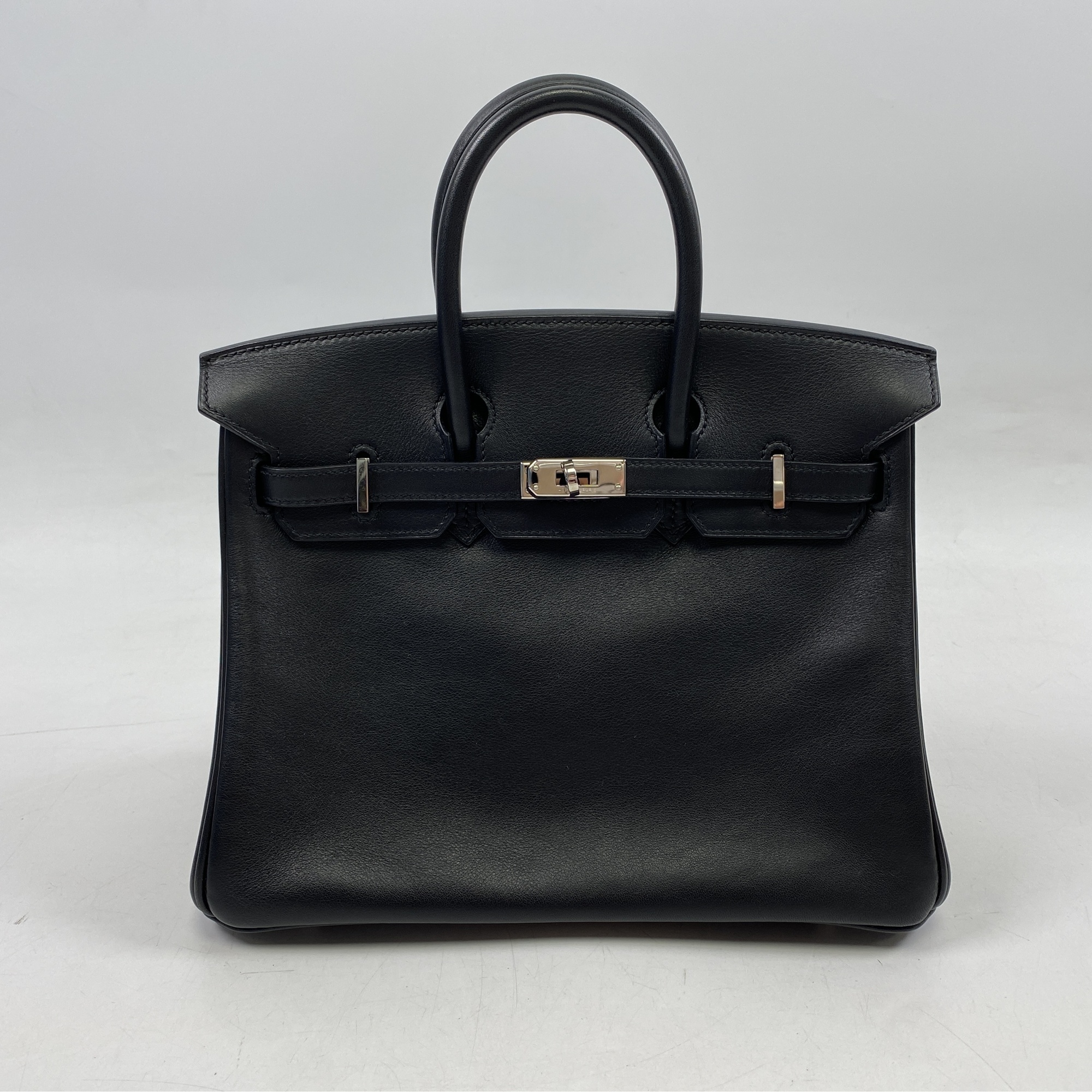 エルメス バーキン25 黒 スイフト SV金具 □M刻印 ABランク