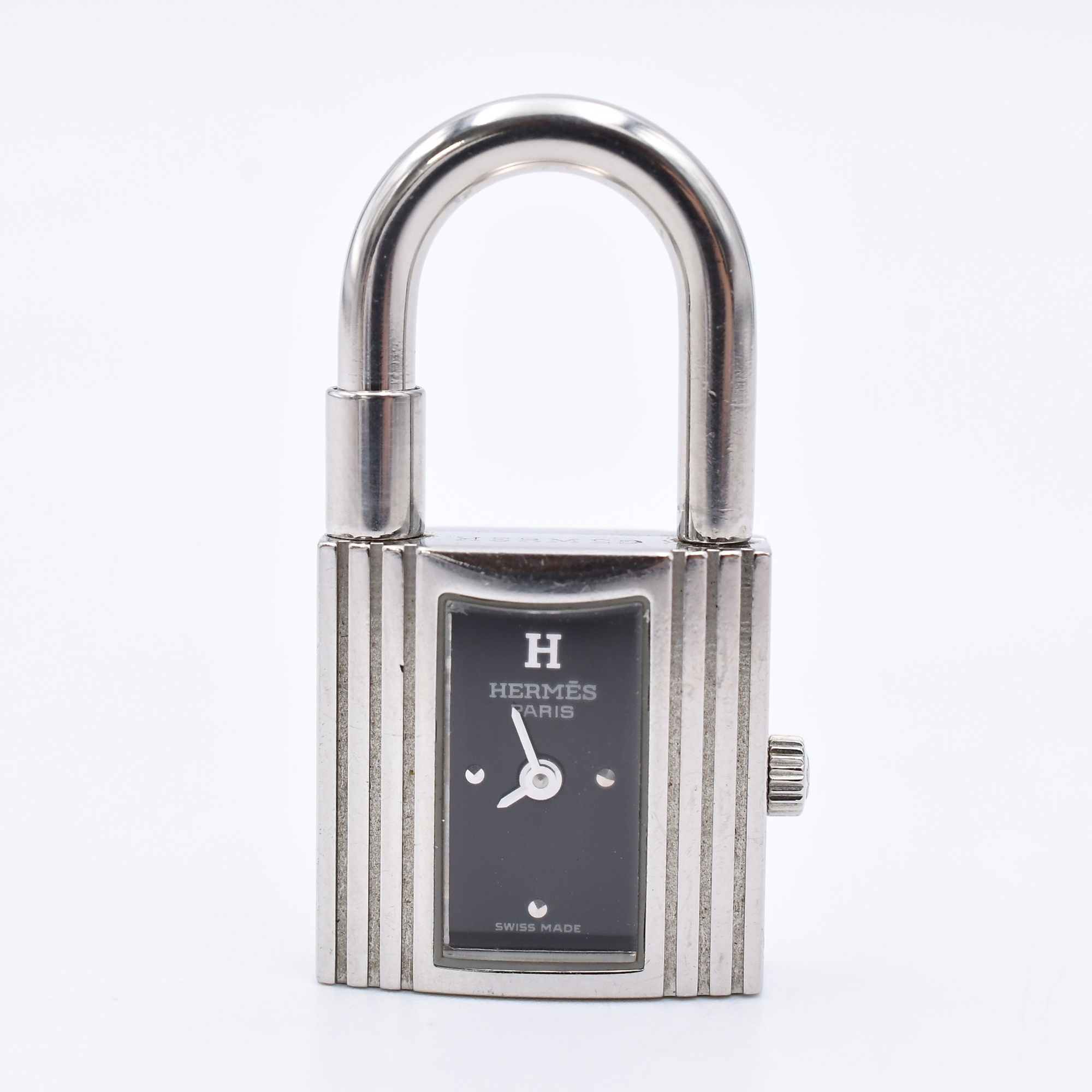 【OH済】エルメス ケリーウォッチ SS 黒文字盤 シルバー レディース 腕時計 HERMES 時計 OH済】エルメス ケリーウォッチ SS 黒文字盤 シルバー レディース
