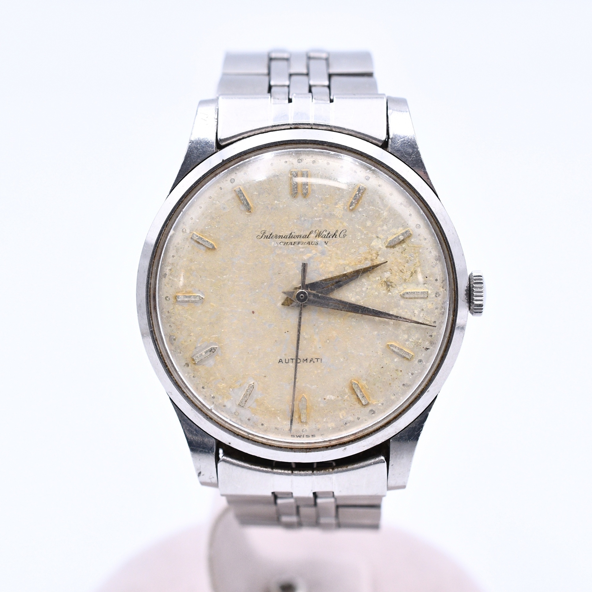 IWC オールドインター 腕時計 シルバー文字盤 SS/AT Bランク