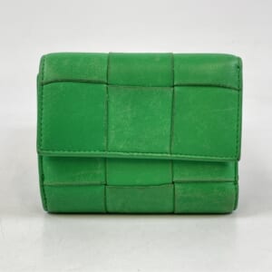 ボッテガヴェネタ カセット コンパクトウォレット グリーン GD金具