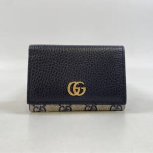 グッチ GGスプリーム 黒×ベージュ レザー 739525