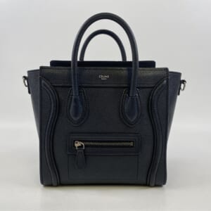 セリーヌ ラゲージ ナノショッパー ハンドバッグ ブラック レザー