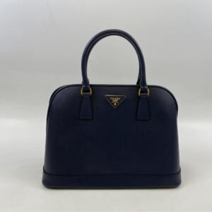 プラダ サフィアーノ 2WAYハンドバッグ レザー ネイビー BN2558