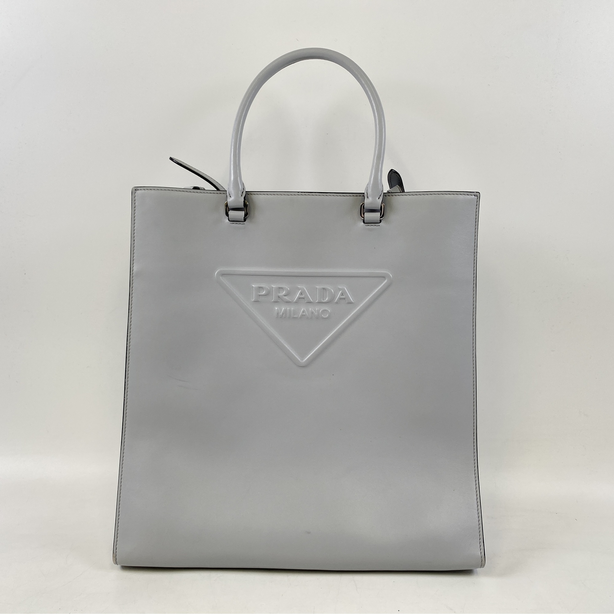 プラダ エンボスロゴ 2WAY ハンドバッグ ショルダー トート バッグ