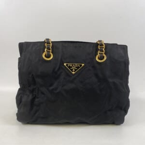 プラダ テスート チェーンショルダーバッグ ブラック ナイロン