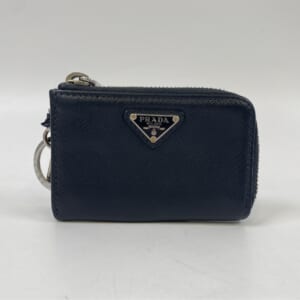 プラダ サフィアーノ キーホルダーコインケース レザー ブラック