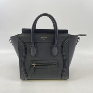 セリーヌ ラゲージ ナノショッパー ハンドバッグ 黒 レザー