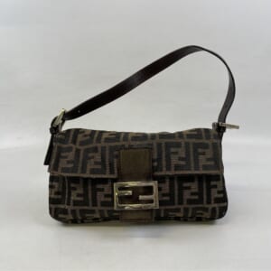 フェンディ ズッカ柄 マンバケット キャンバス×レザー 茶