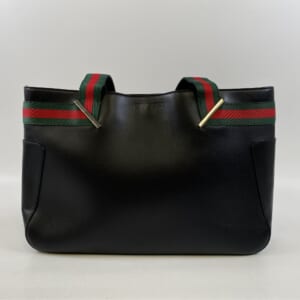 グッチ シェリーライン トートバッグ ブラック レザー 73983