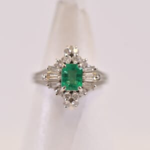 エメラルドダイヤリング Pt900 E0.39ct D0.38ct