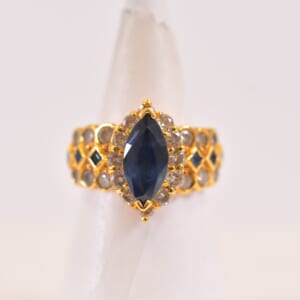 サファイヤダイヤリング K18 S2.03ct S0.25ct D1.16ct +＠0.3 +1