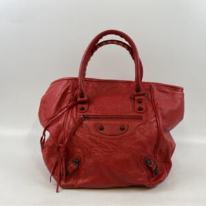 バレンシアガ ザ・サンデー ハンドバッグ 赤 レザー 228750