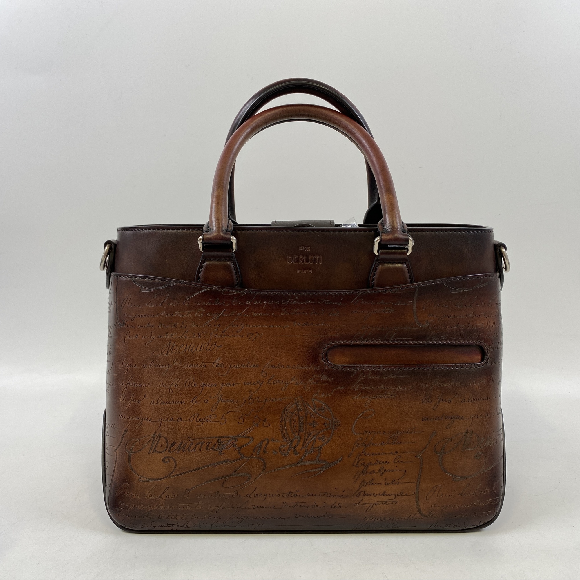 Berluti カリグラフィー トゥージュール ブラウンレザー ショルダー 