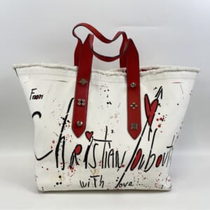 クリスチャンルブタン フランジバス ペイント ラージ 白 キャンバス×レザー 買取実績【買取日：2026年3月30日】