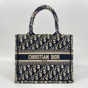 ディオール ブックトート スモール オブリーク ネイビー キャンバス
