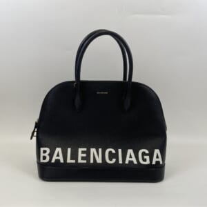 バレンシアガ ヴィルトップハンドル ハンドバッグ ブラック レザー