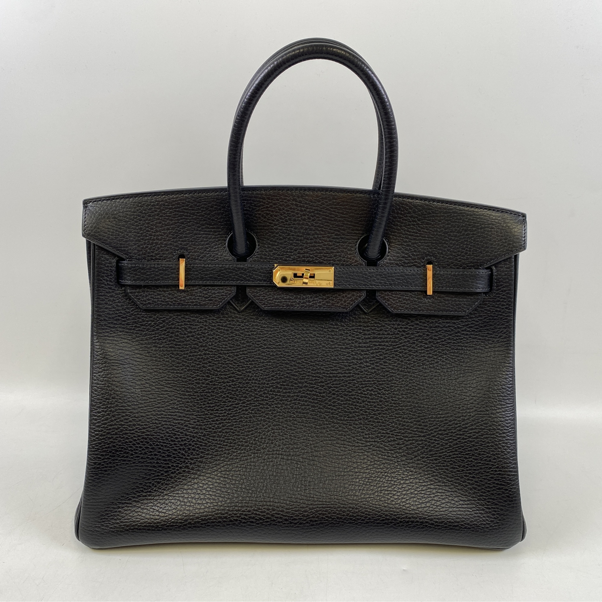 エルメス バーキン35 黒 アルデンヌ GD金具 □G刻印 Bランク