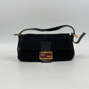 フェンディ マンマバケット ワンショルダーバッグ 黒 スエード