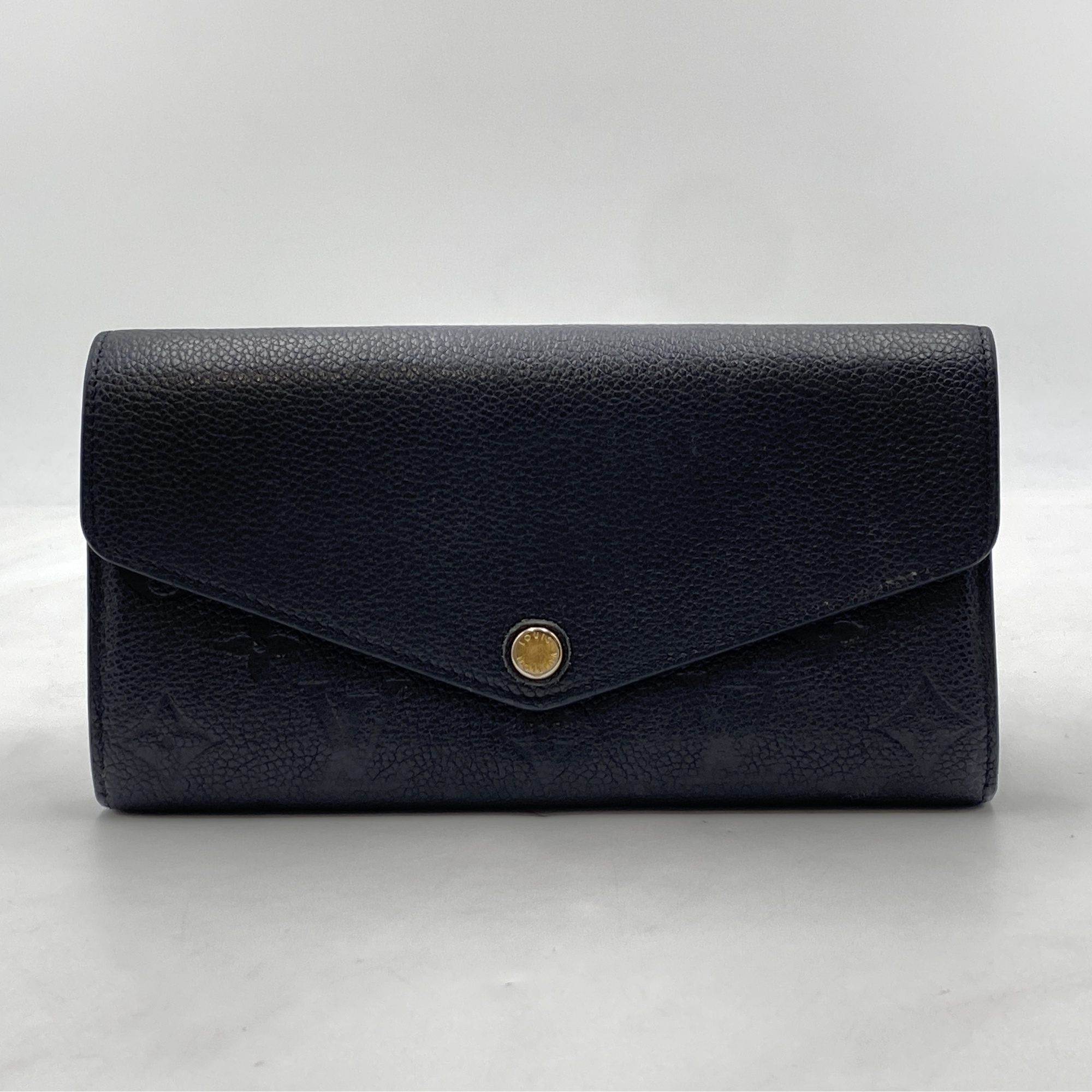 ルイ・ヴィトン モノグラム・アンプラント ポルトフォイユサラ 二つ折り長財布 黒 レザー M61182 Bランク