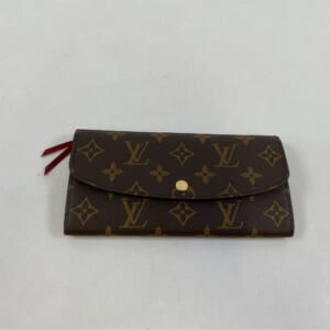ルイ・ヴィトン モノグラム ポルトフォイユ・エミリー フューシャ 長財布 ブラウン レザー M60697 M60697
