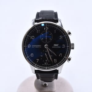 IWC ポルトギーゼ クロノグラフ 黒文字盤 SS×革/AT IW371609