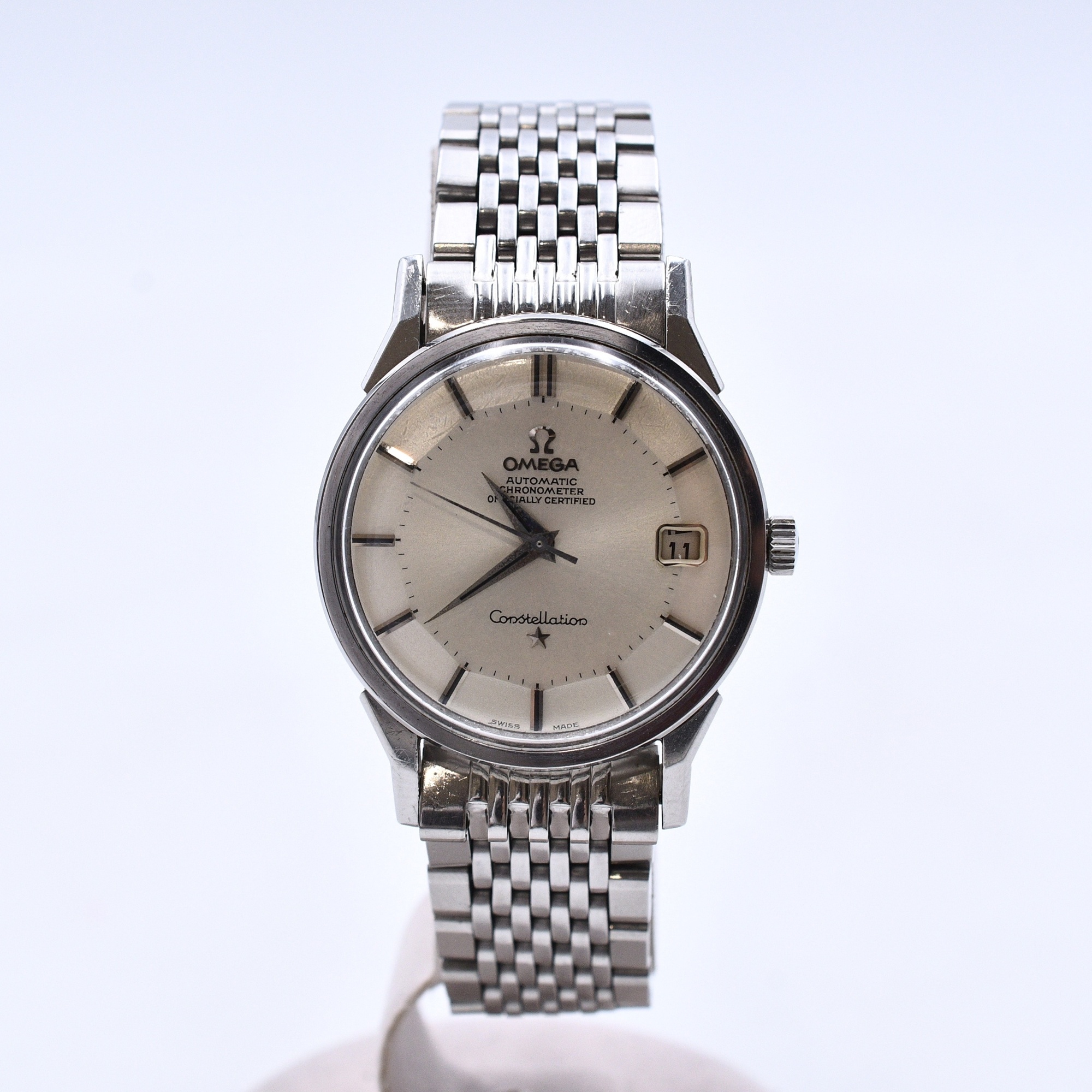OMEGA オメガ　コンステレーション　パーペチュアルカレンダー銀文字盤 稼働品 オメガ コンステレーション シルバー文字盤 SS/AT 168.005 買取実績