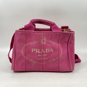 プラダ カナパ 2WAYショルダーバッグ ピンク キャンバス B2439G