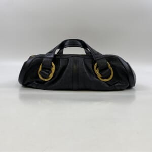 ブルガリ ハンドバッグ 黒 レザー