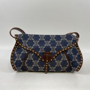 セリーヌ パリマカダム ワンショルダーバッグ ブラウン レザー