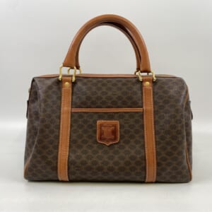 セリーヌ マカダム ミニボストン ブラウン PVC×レザー