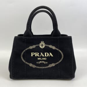 プラダ カナパ ハンドバッグ ブラック キャンバス