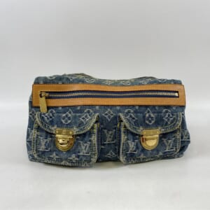 ルイ・ヴィトン モノグラムデニム バギーPM ブルー M95049