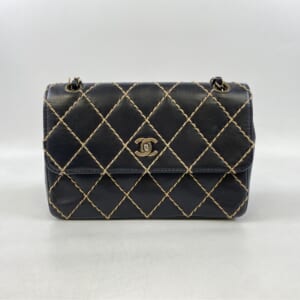 シャネル ワイルドステッチ Sフラップ Wチェーンショルダーバッグ 黒 ラムスキン シール有 買取実績【買取日：2026年3月29日】