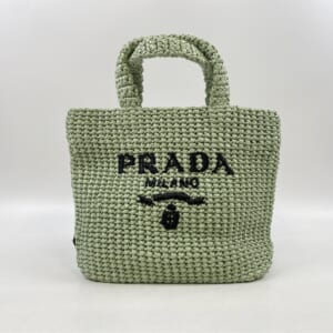 プラダ ラフィア スモールトートバック 緑