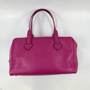 ロエベ ロゴ ボストンバッグ ピンク レザー