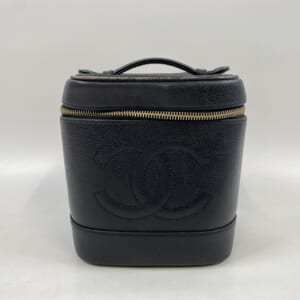 シャネル バニティ バッグ 黒 キャビアスキン